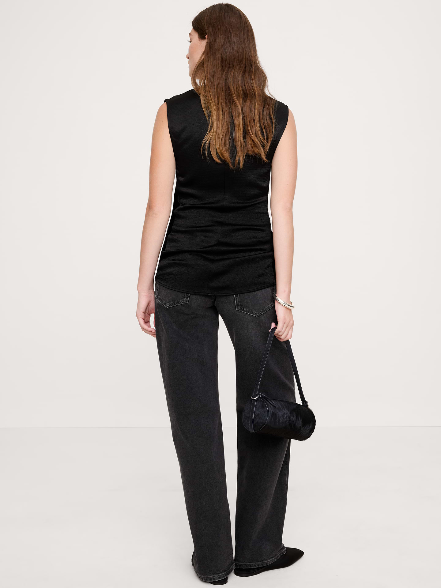 Image number 2 showing, Hammered Satin Draped Top