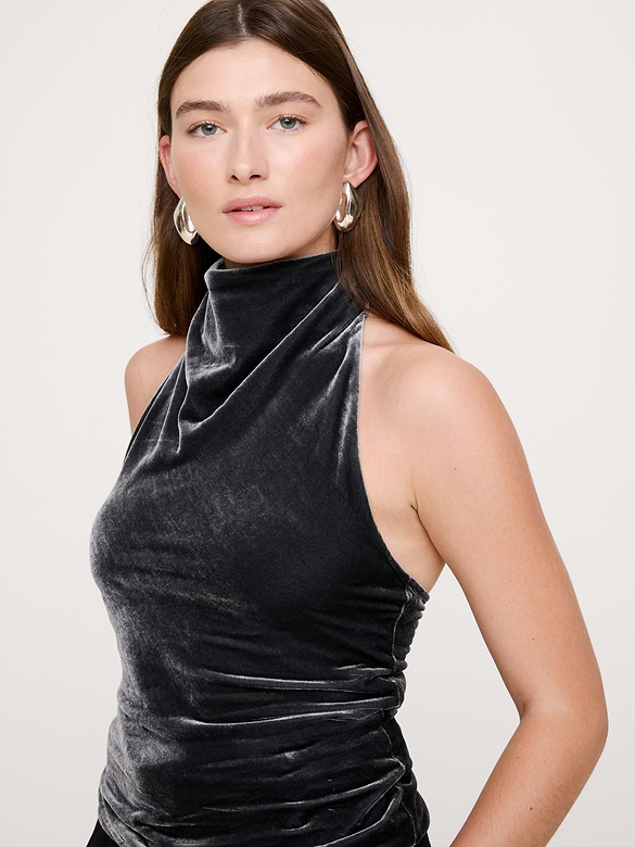 Velvet Halter Top