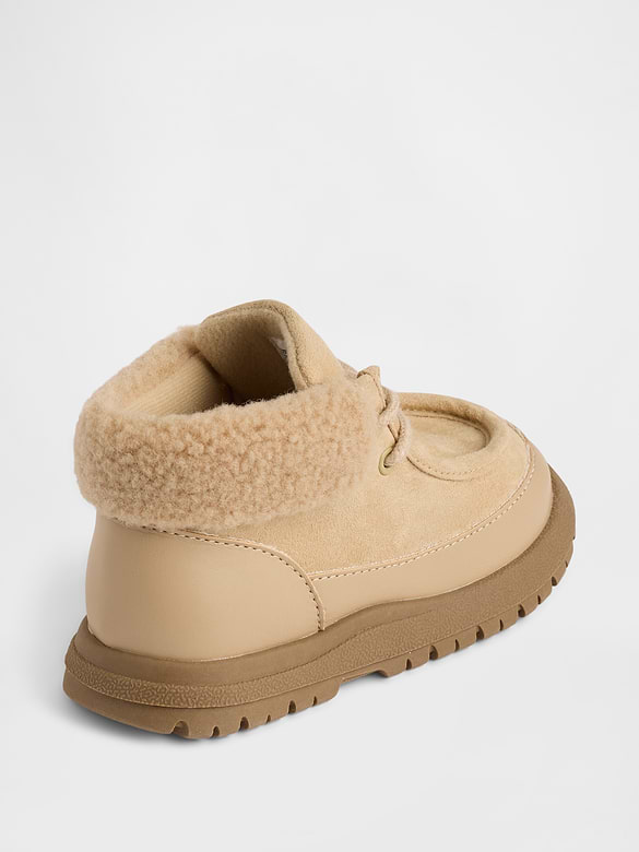 Bottes en suède végane à bords en sherpa pour Tout-petit