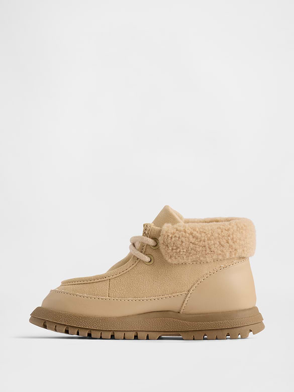 Bottes en suède végane à bords en sherpa pour Tout-petit