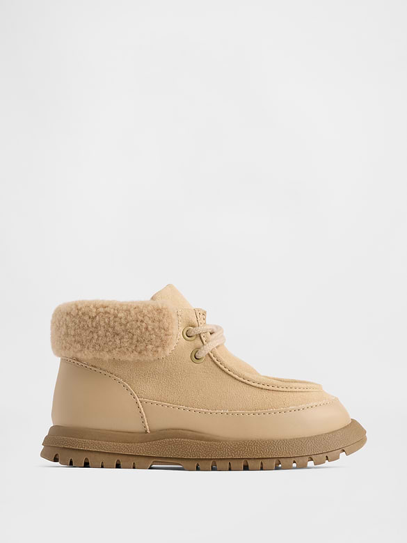 Bottes en suède végane à bords en sherpa pour Tout-petit