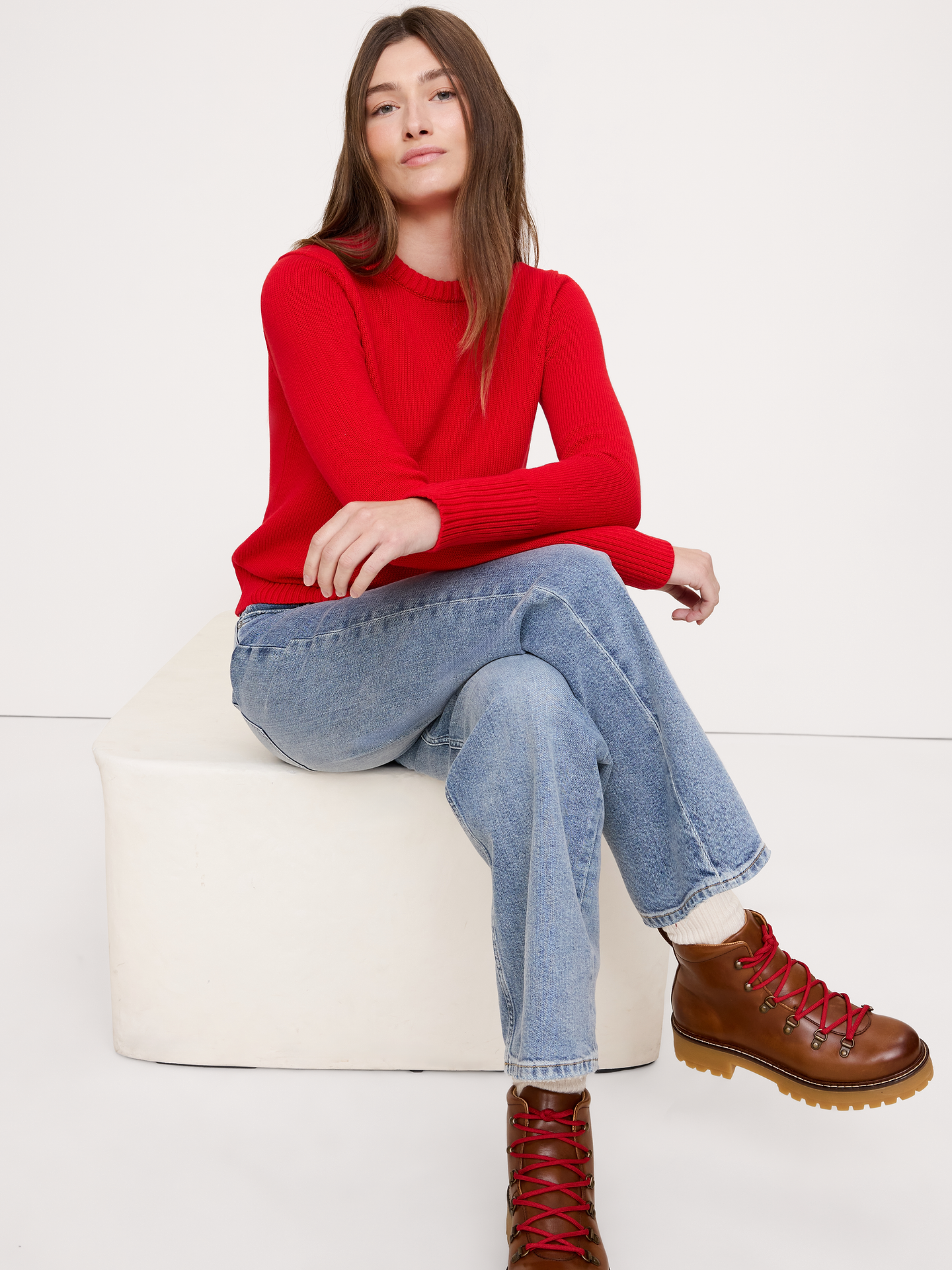 Image number 1 showing, Cotton-Silk Crew-Neck Sweater