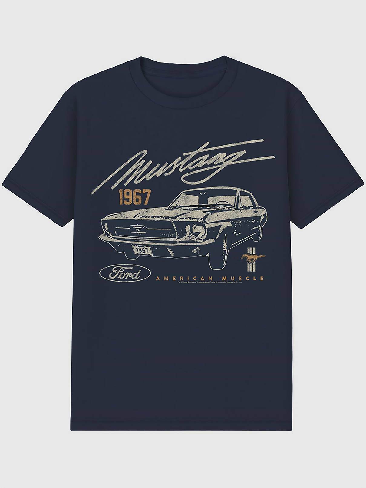 Image 1 of 4, Soft cotton T-shirt., Classic, straight and easy fit., Hits at the hip., Crewneck., Short sleeves., Officially licensed Ford American Muscle Dark Graphic at front.