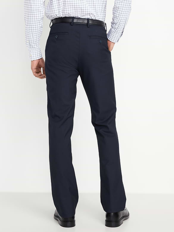 90's Straight-Fit Twill Dress Pants