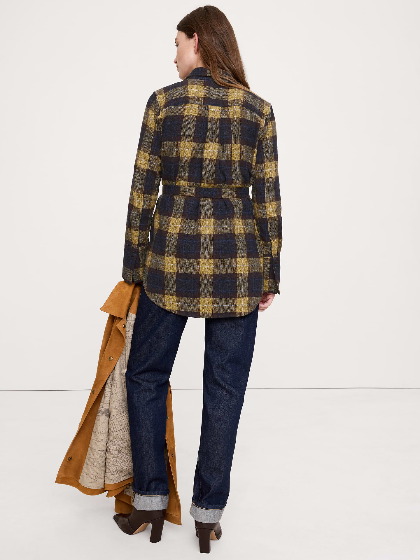 Image number 2 showing, Flannel Belted Tunic Shirt