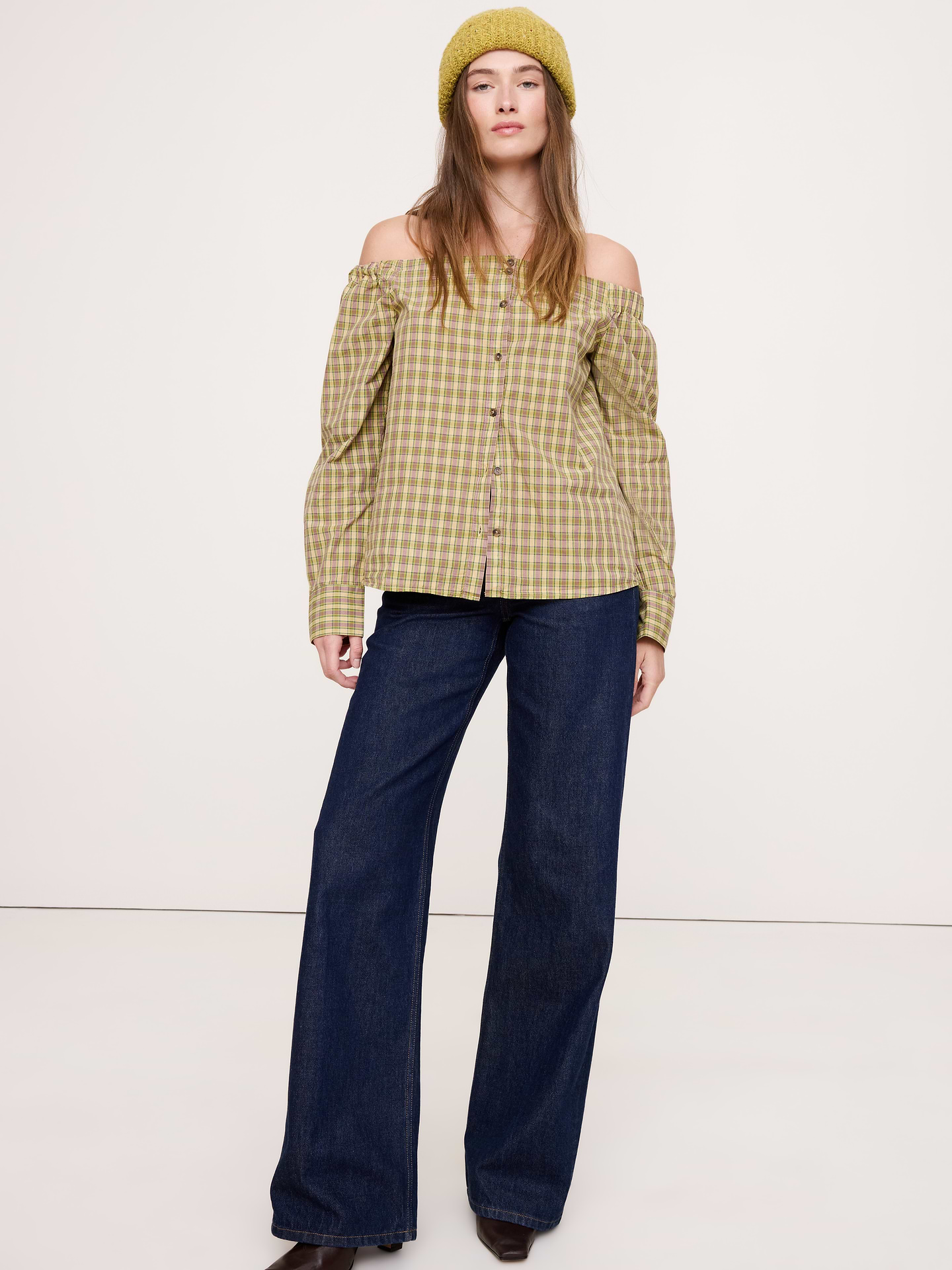 Image number 1 showing, Cotton Poplin Off-The-Shoulder Top