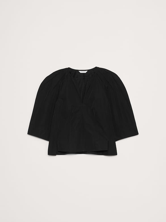 Taffeta Volume-Sleeve Top