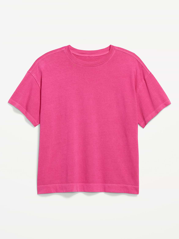 T-shirt ras du cou rétro pour femme