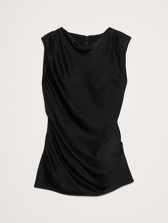 Hammered Satin Draped Top