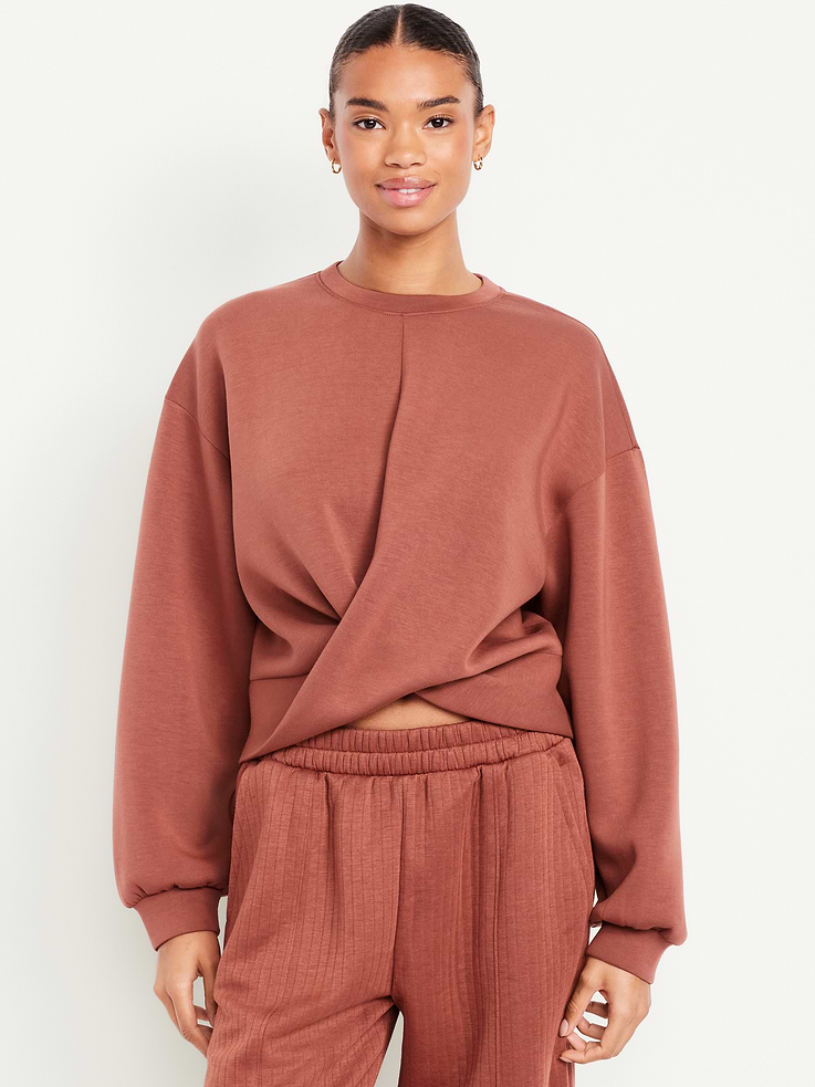 Image number 1 showing, Bounce Fleece Twist-Front Sweatshirt