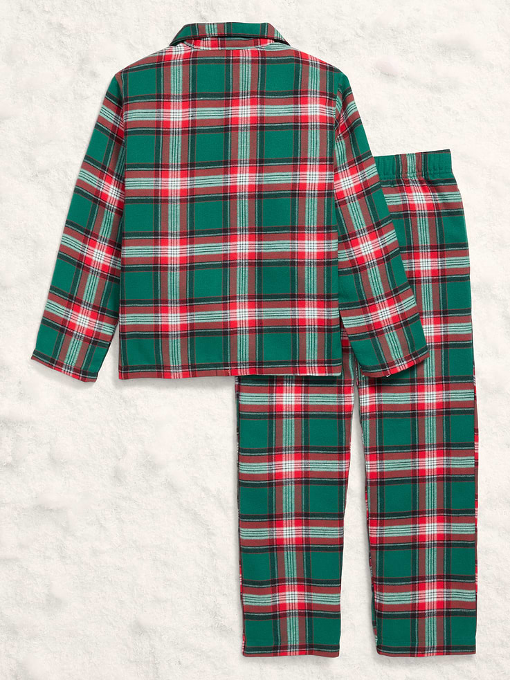 Image number 2 showing, Printed Gender-Neutral Button-Front Pajama Set for Kids
