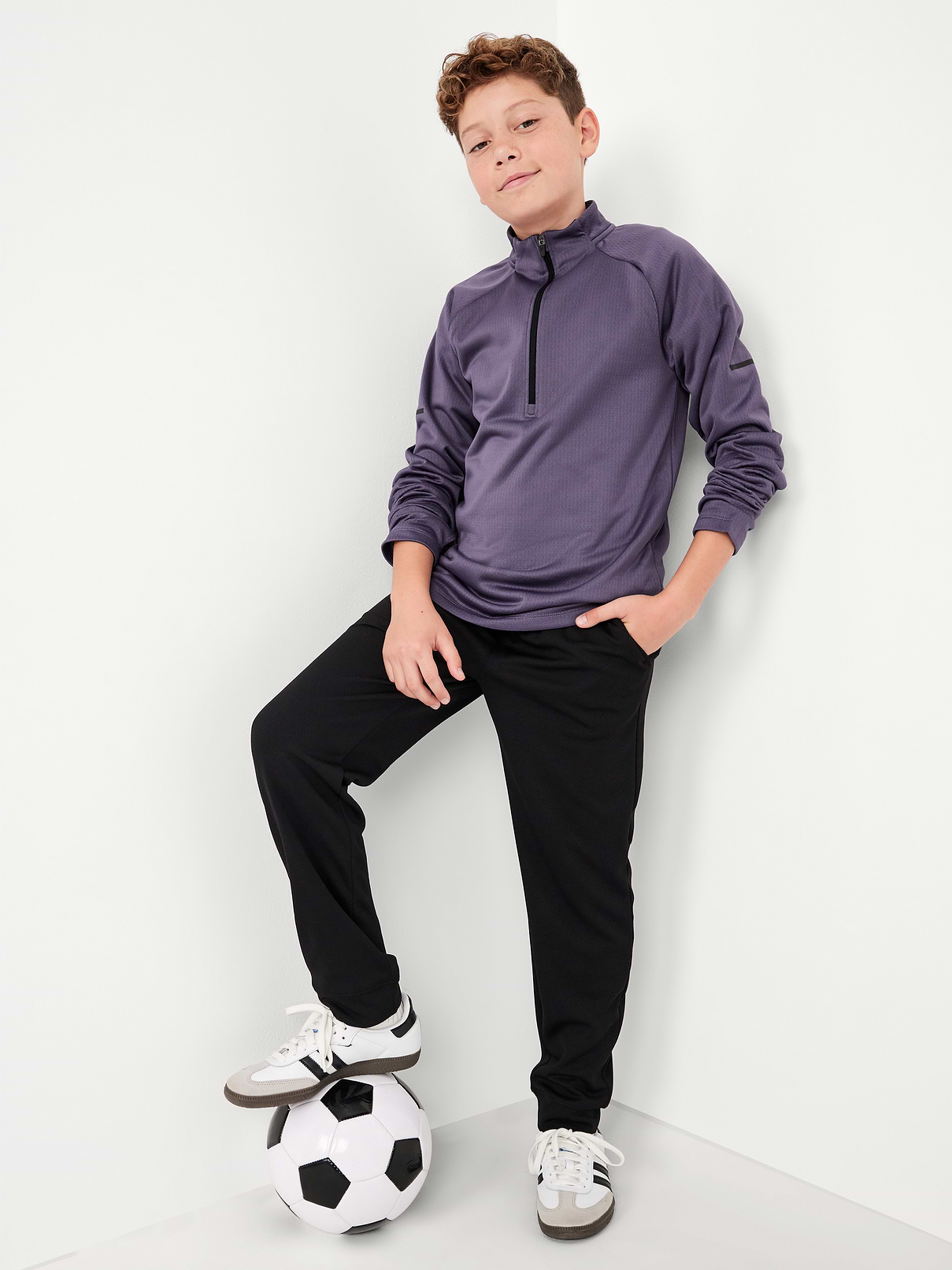 Image number 1 showing, Go-Dry Quarter-Zip Soccer Pullover for Boys