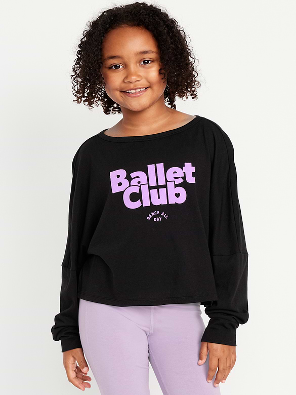 Long-Sleeve Cropped Top for Girls