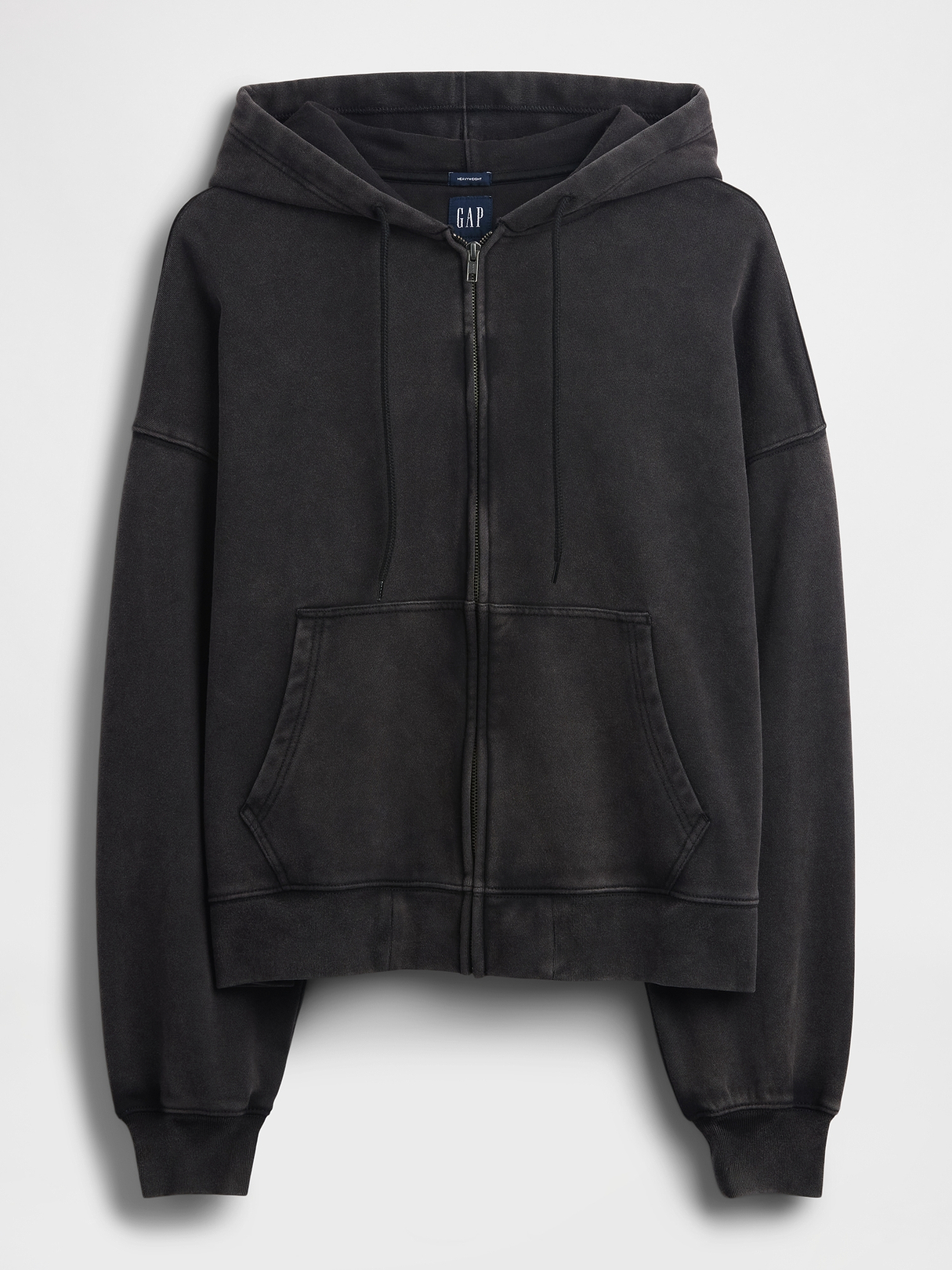 Adult Heavyweight Oversized Crop Zip Hoodie | Gap
