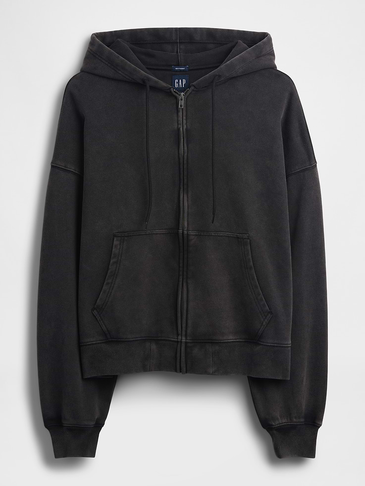 Image number 5 showing, Adult Heavyweight Oversized Crop Zip Hoodie