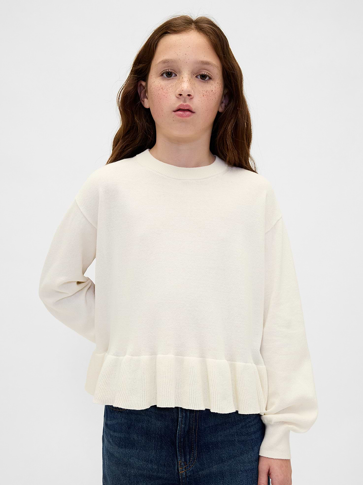 Image number 1 showing, Kids Relaxed Peplum Sweater