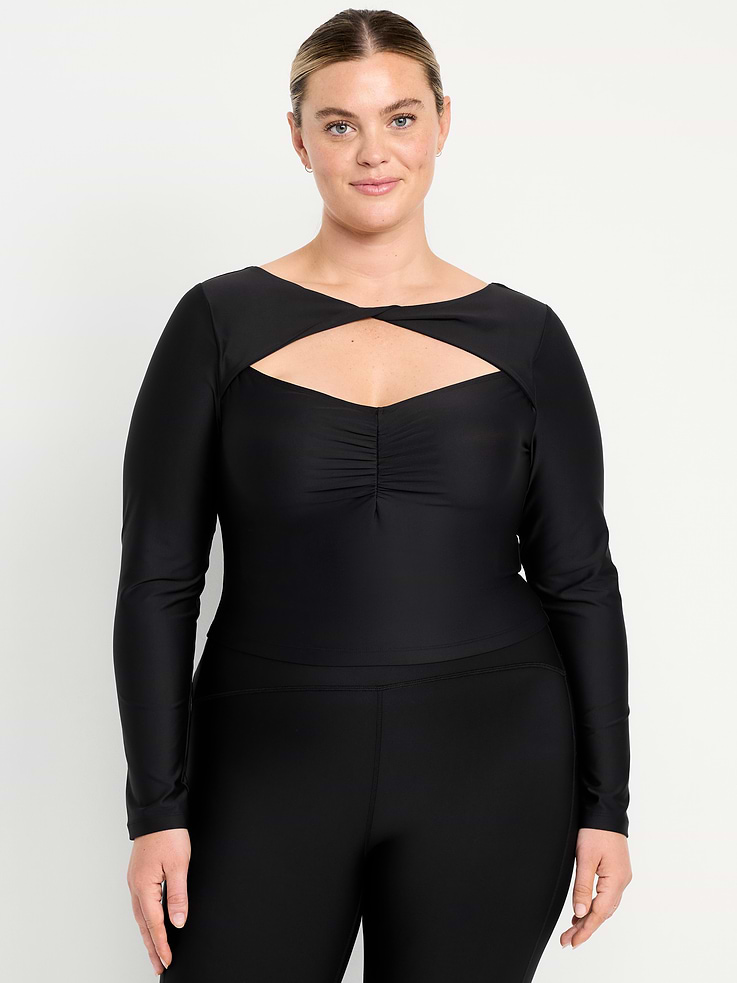 Image 7 of 8, PowerSoft Long-Sleeve Cut-Out Top