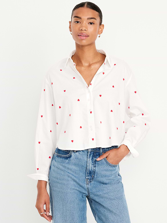 Cropped Button-Down Shirt