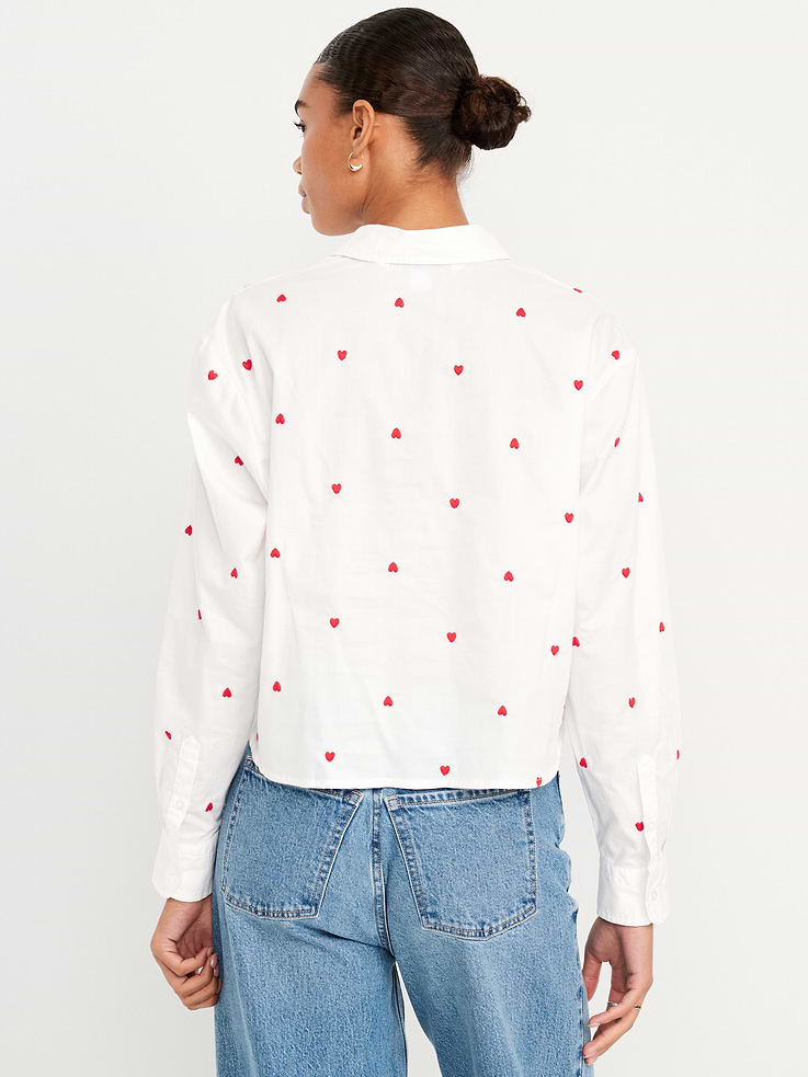 Image 2 of 8, Cropped Button-Down Shirt