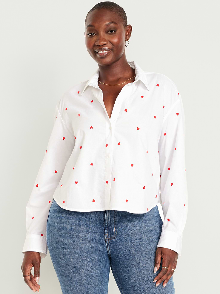 Image 5 of 8, Cropped Button-Down Shirt