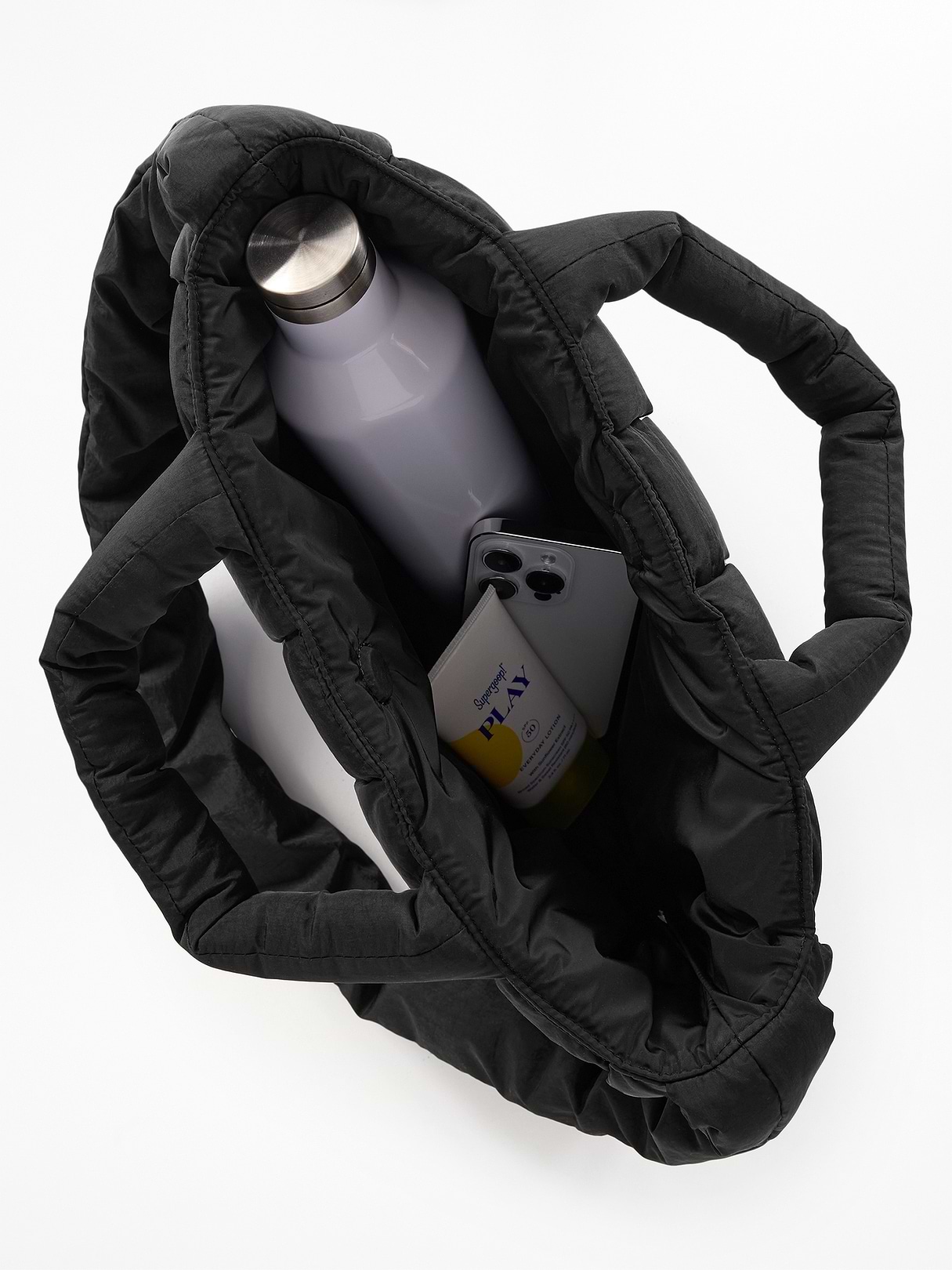 ATHLETA 3Wダッフルバック Woven Square Puff Tote | Athleta