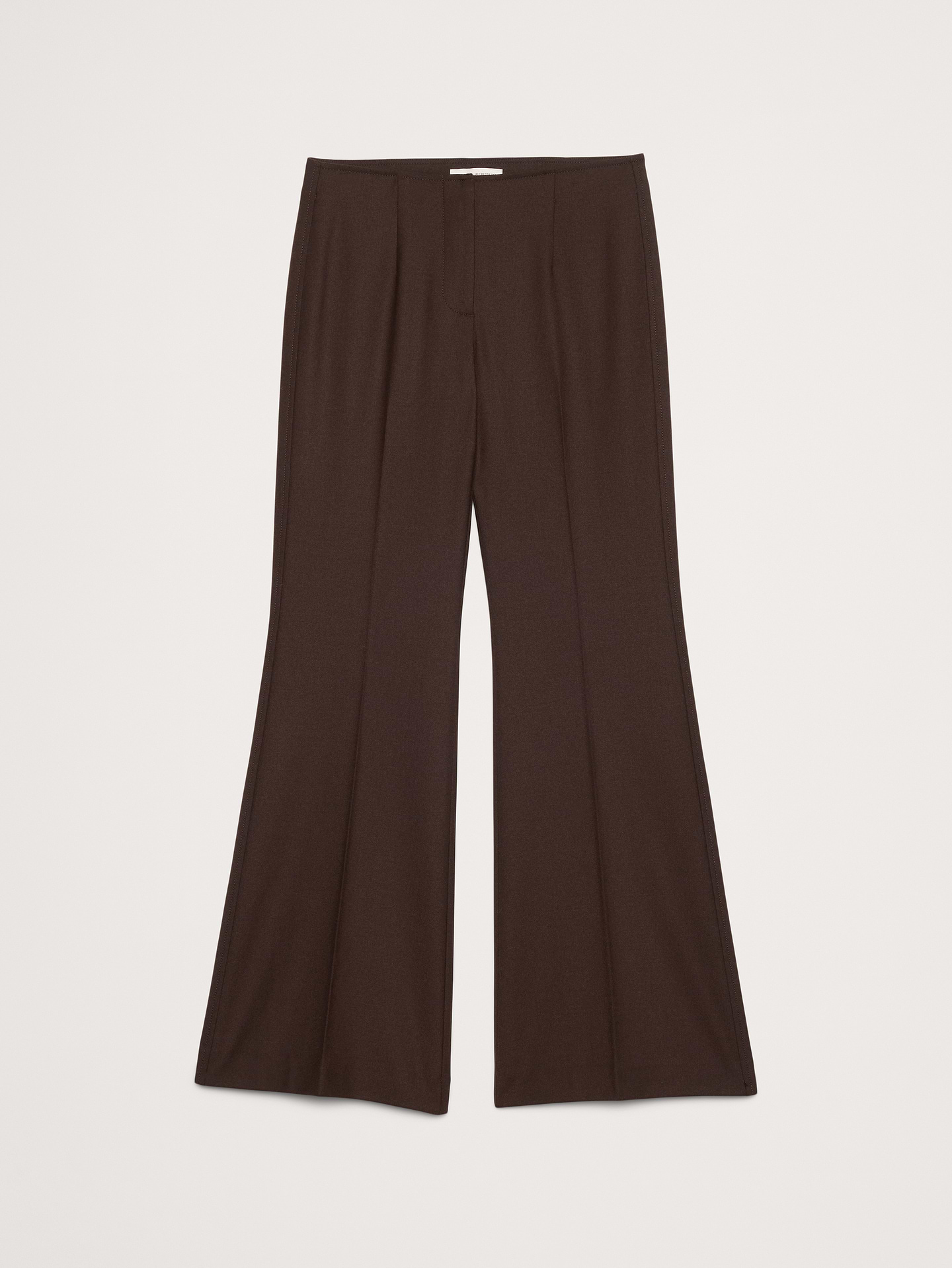 Image number 8 showing, Mid-Rise Flare Stretch Wool-Blend Pant