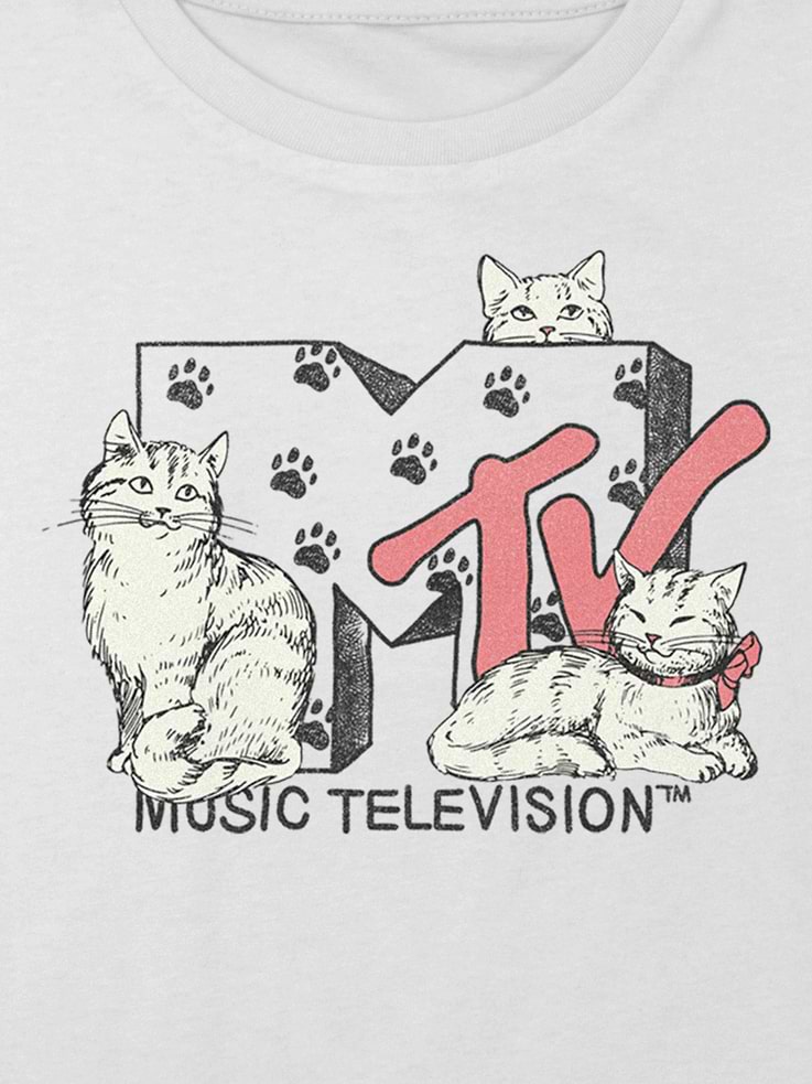 Image 2 of 4, Kids MTV Cats Graphic Boxy Crop Tee