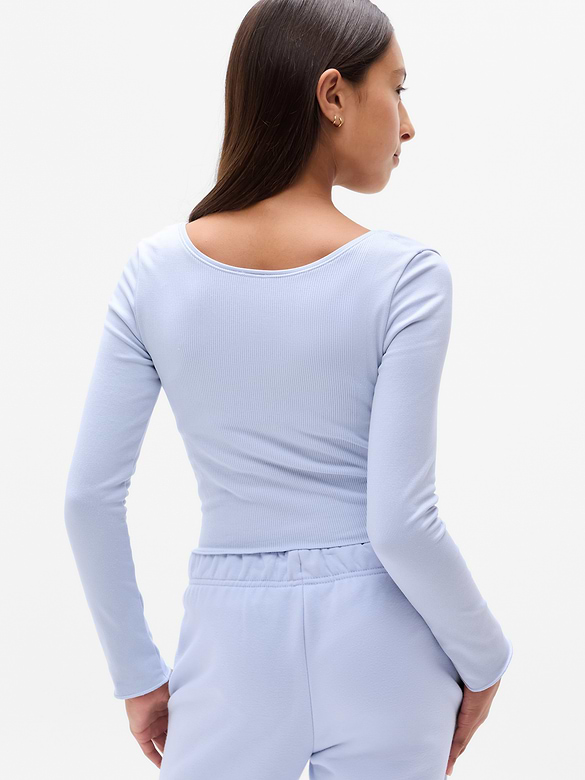 Athleta Girl Rise Above Rib Shimmer Top