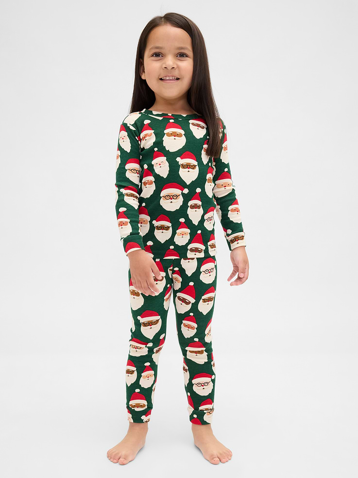 Image 4 of 5, Kids & Baby Organic Brushed Cotton Holiday PJ Set