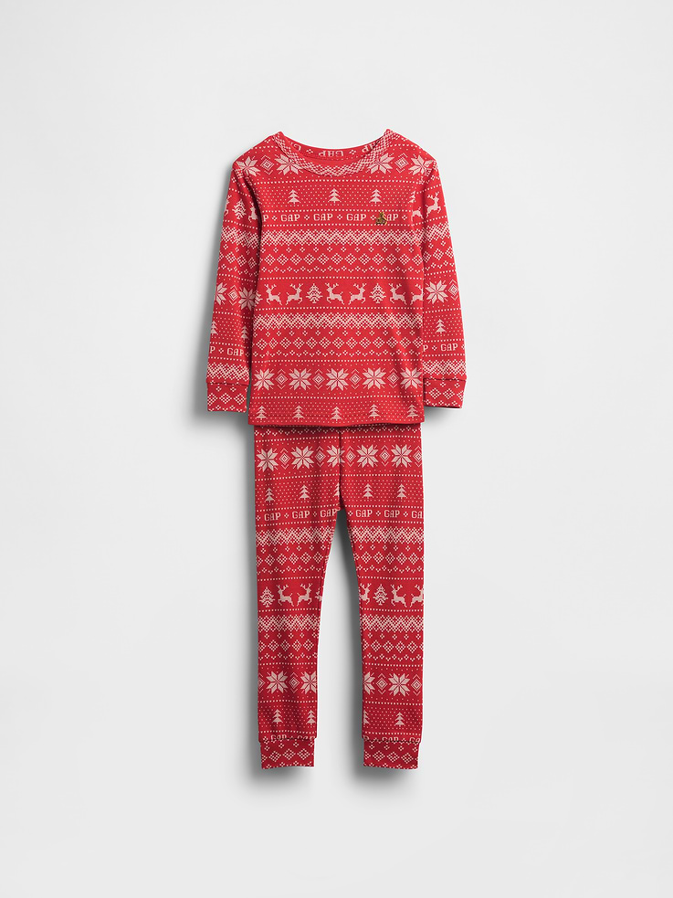 Image 6 of 7, Kids & Baby Organic Brushed Cotton Holiday PJ Set