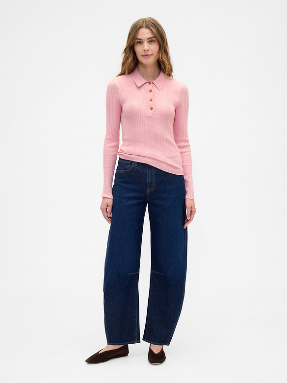 Ribbed Polo T-Shirt