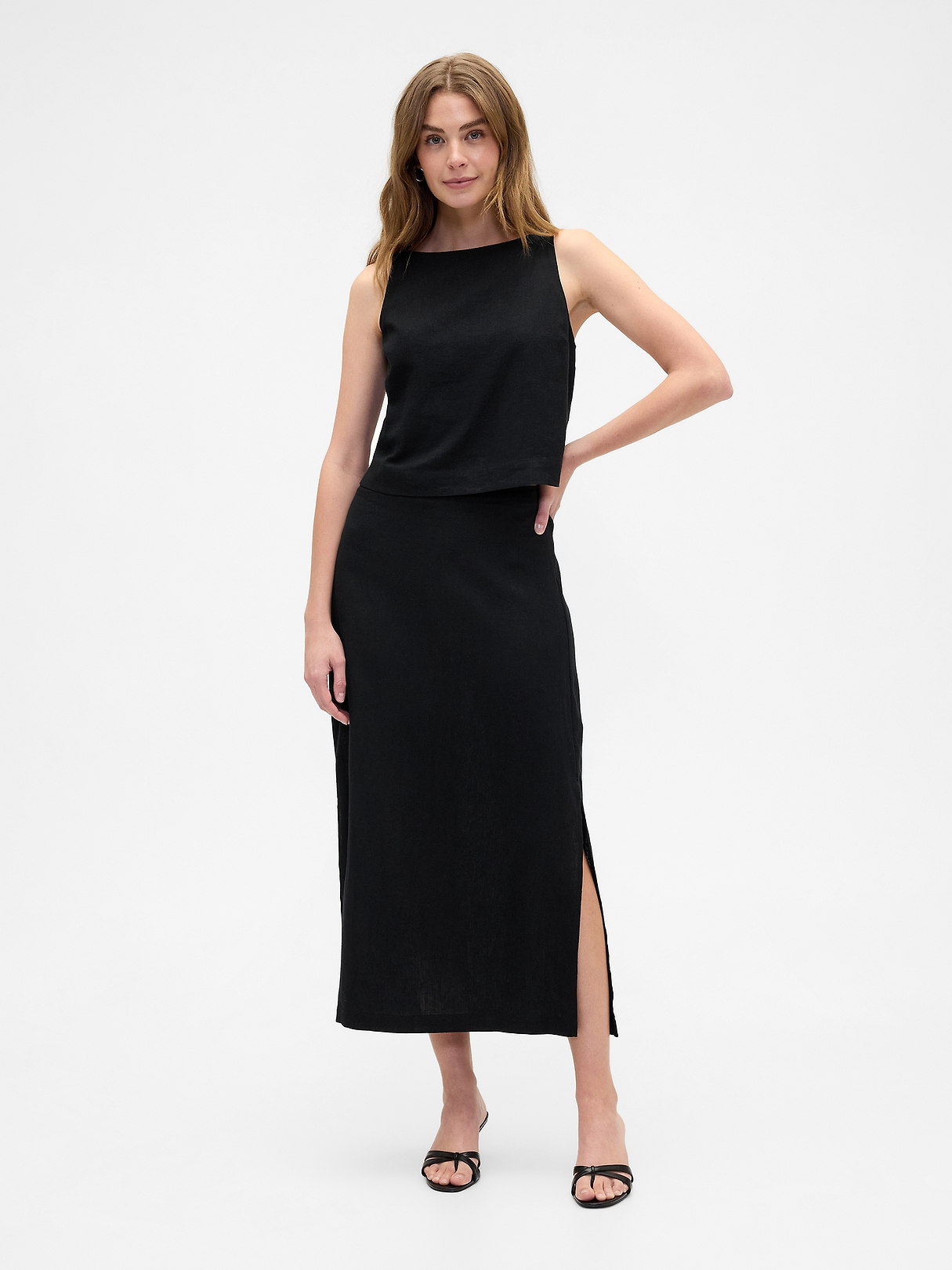 Linen-Blend Apron Top | Gap Factory