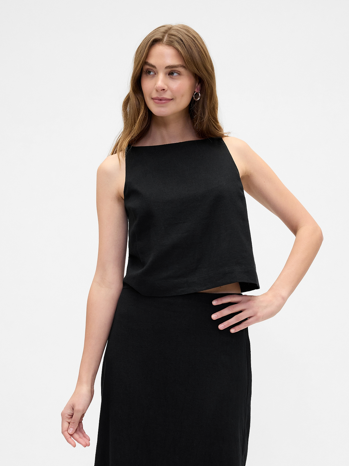 Linen-Blend Apron Top | Gap Factory