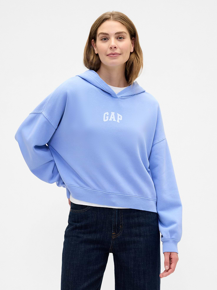 Image number 1 showing, Relaxed Gap Mini-Logo Cropped Hoodie