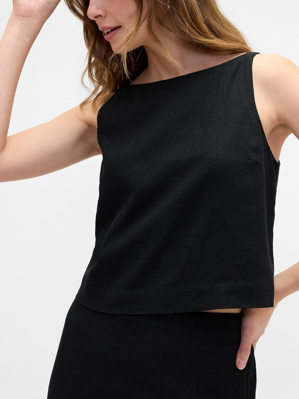 Linen-Blend Apron Top | Gap Factory