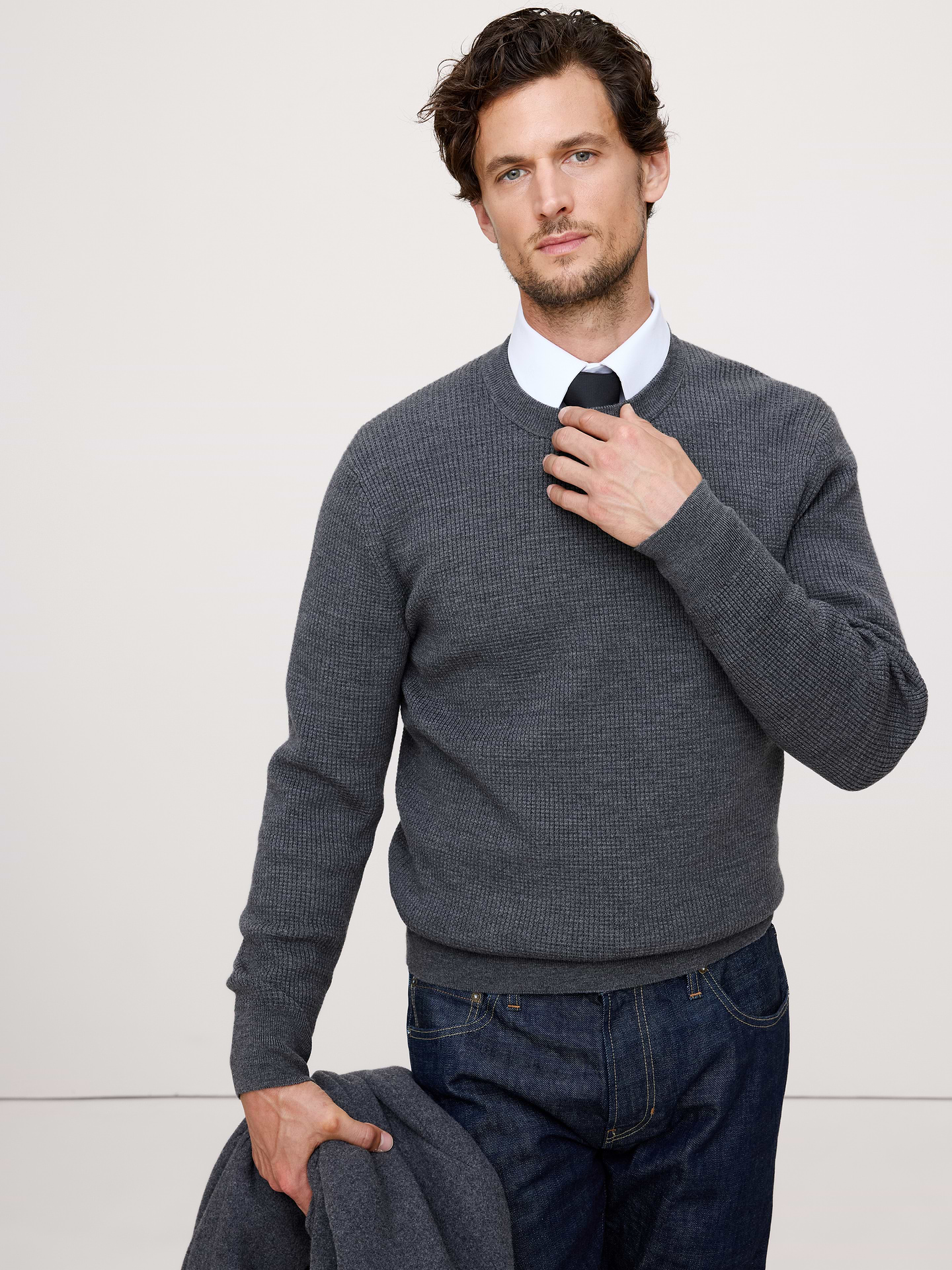 Image number 1 showing, Merino Thermal Crew-Neck Sweater