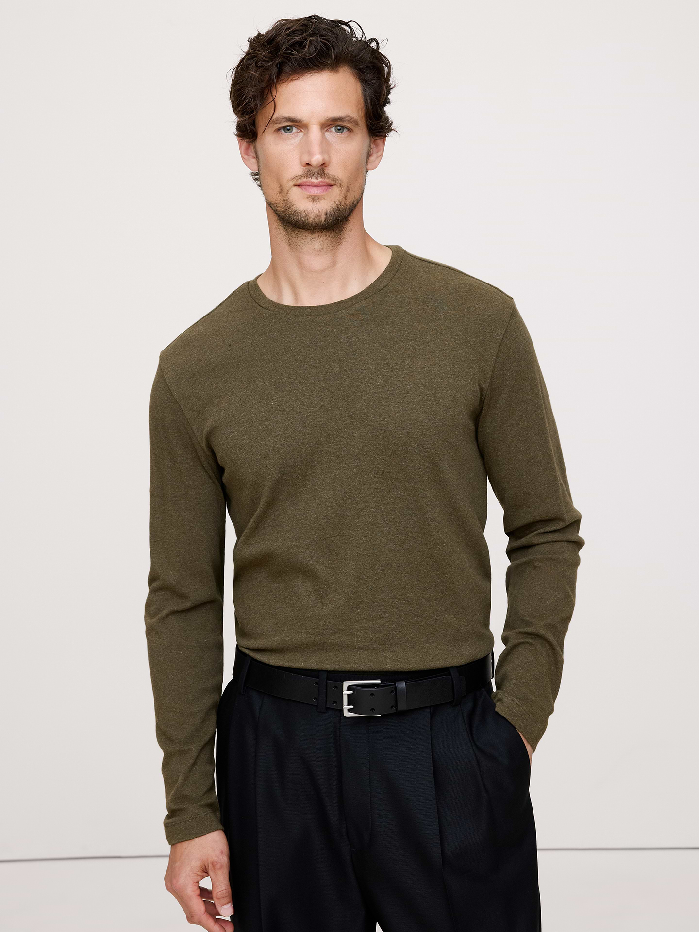 Image number 1 showing, Luxury-Touch Long-Sleeve T-Shirt
