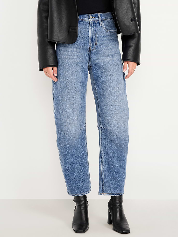 Image number 2 showing, Wow High-Waisted Barrel Ankle Jeans