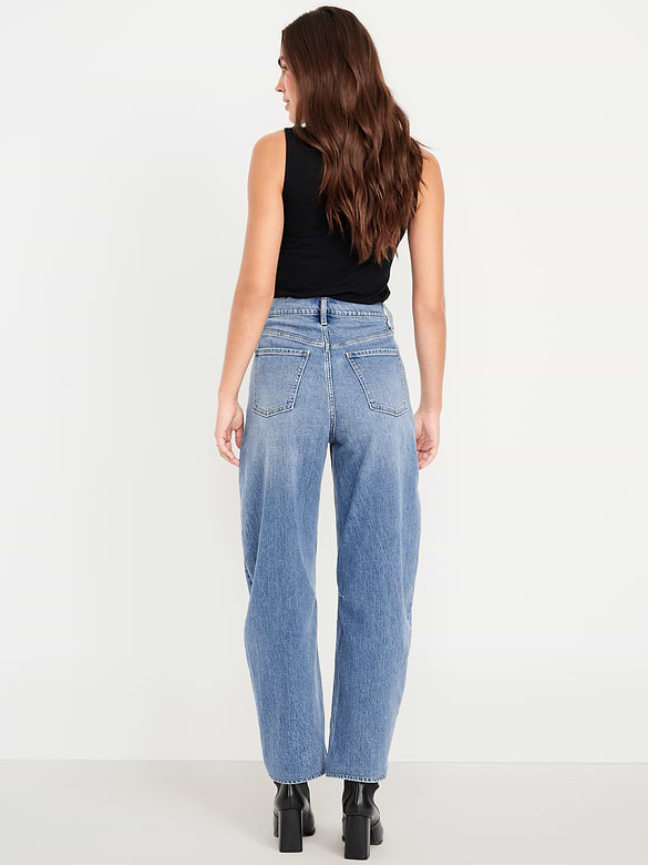 Wow High-Waisted Barrel Ankle Jeans