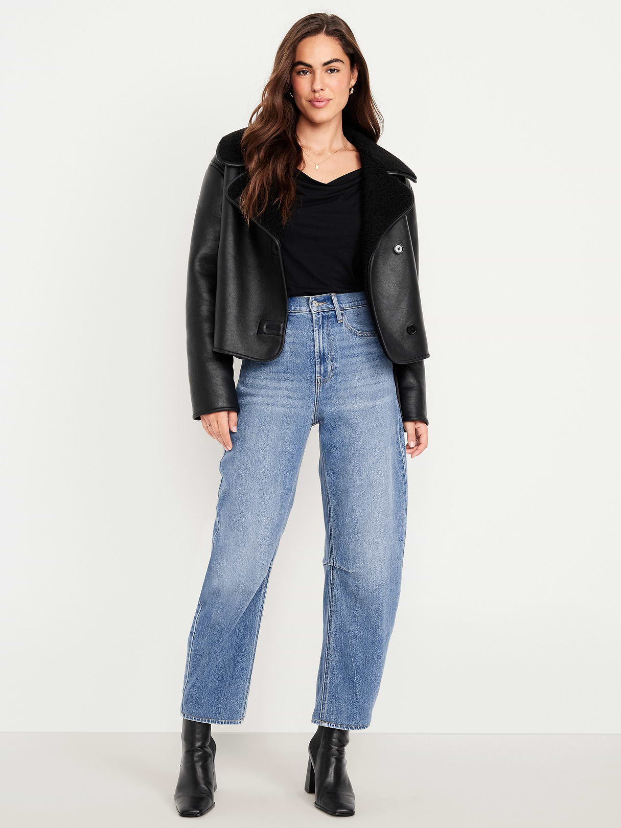 Wow High-Waisted Barrel Ankle Jeans by Old Navy