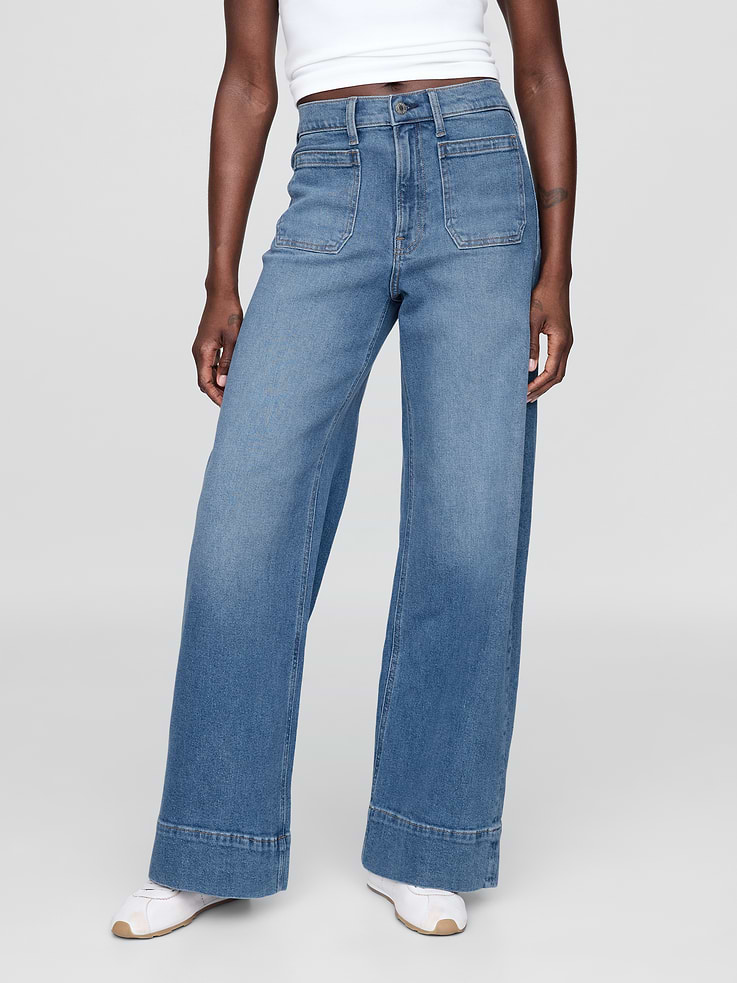 Image number 2 showing, High Rise Stride Wide-Leg Jeans
