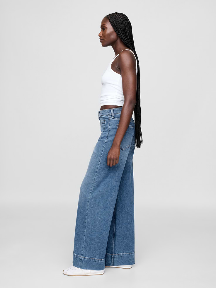 Image number 3 showing, High Rise Stride Wide-Leg Jeans