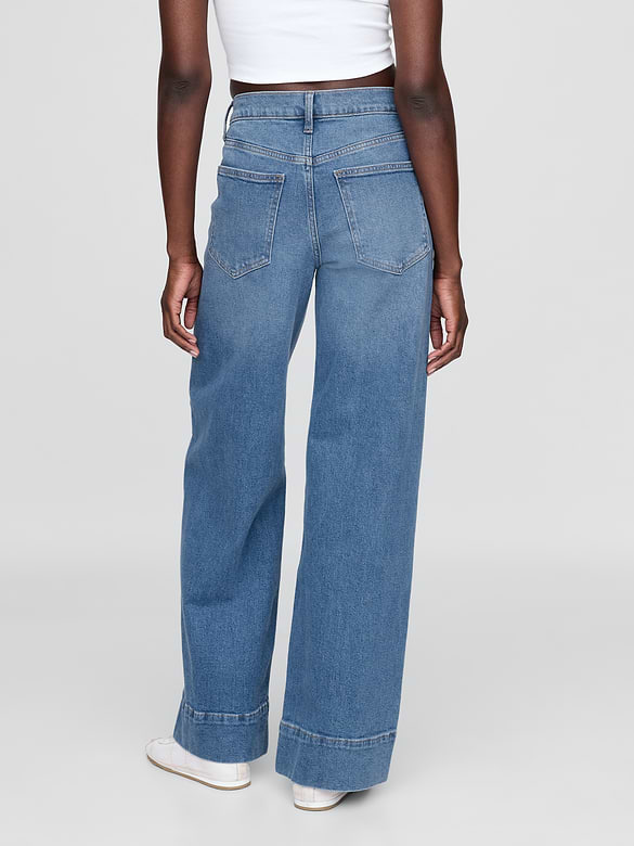 High Rise Stride Wide-Leg Jeans