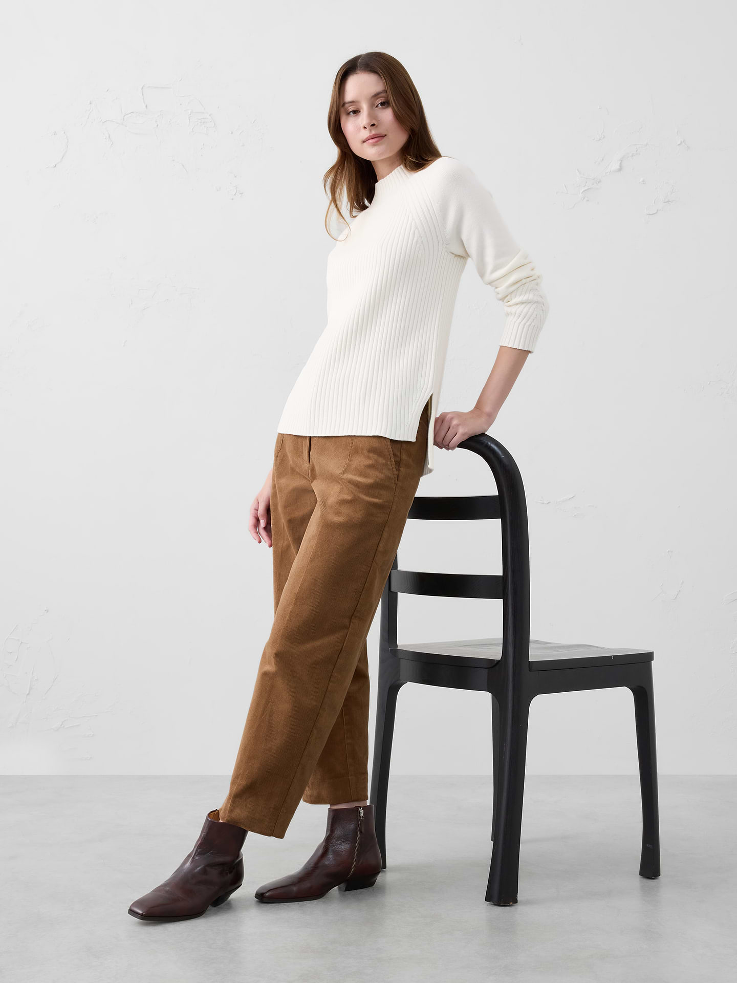 Image number 1 showing, Ribbed Mock-Neck Sweater
