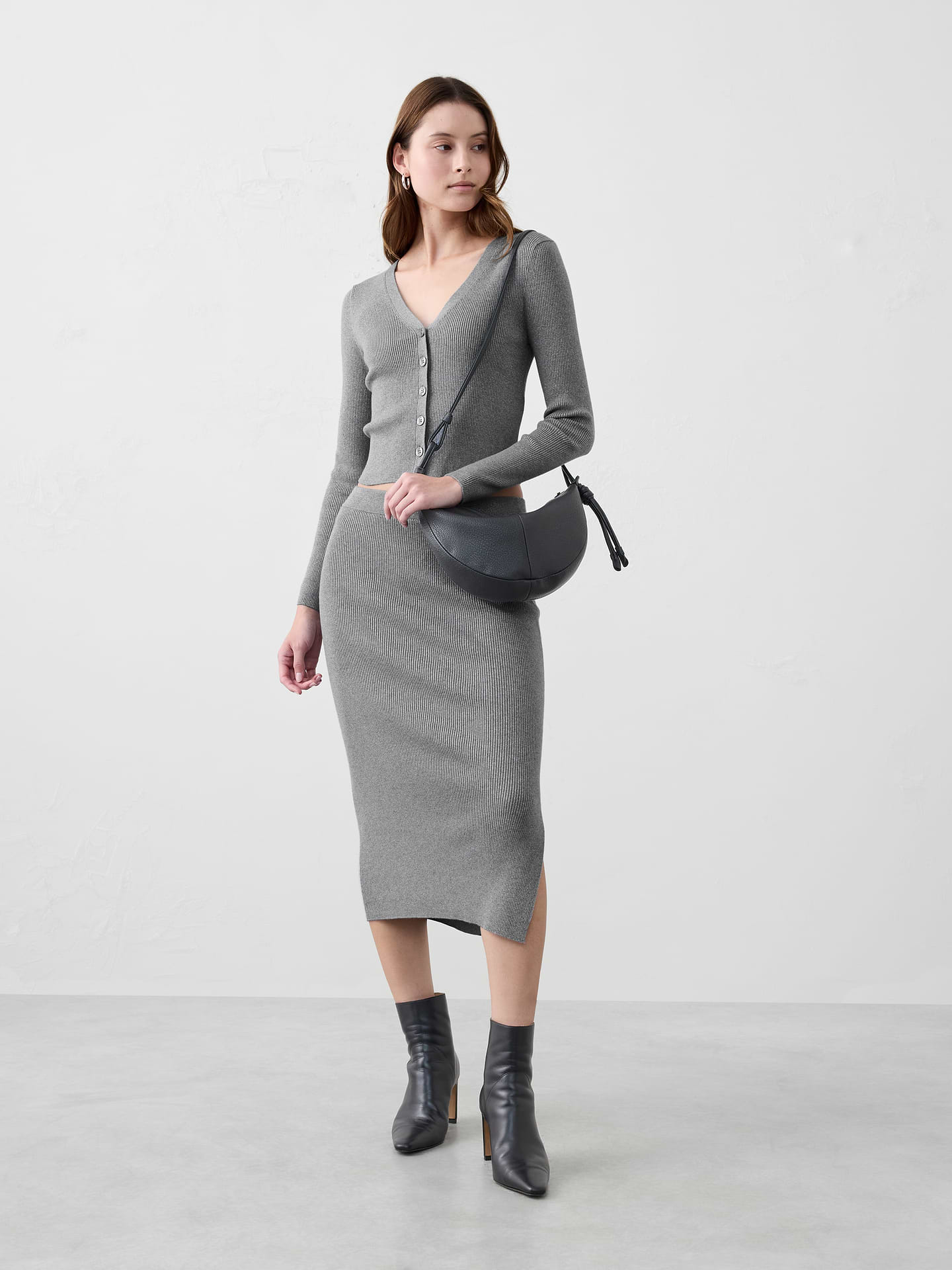 Image number 1 showing, Lurex Ribbed Cardigan Sweater