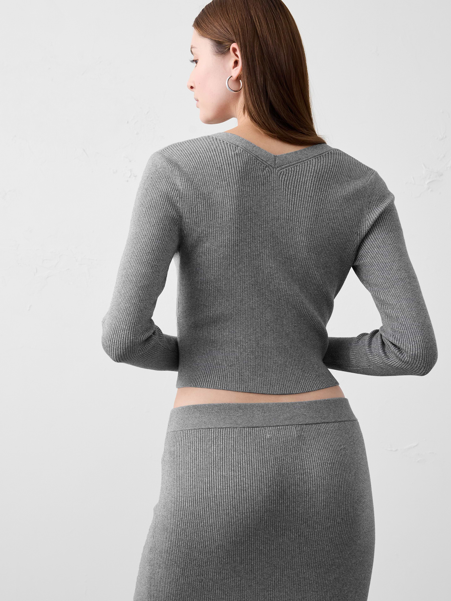Image number 2 showing, Lurex Ribbed Cardigan Sweater