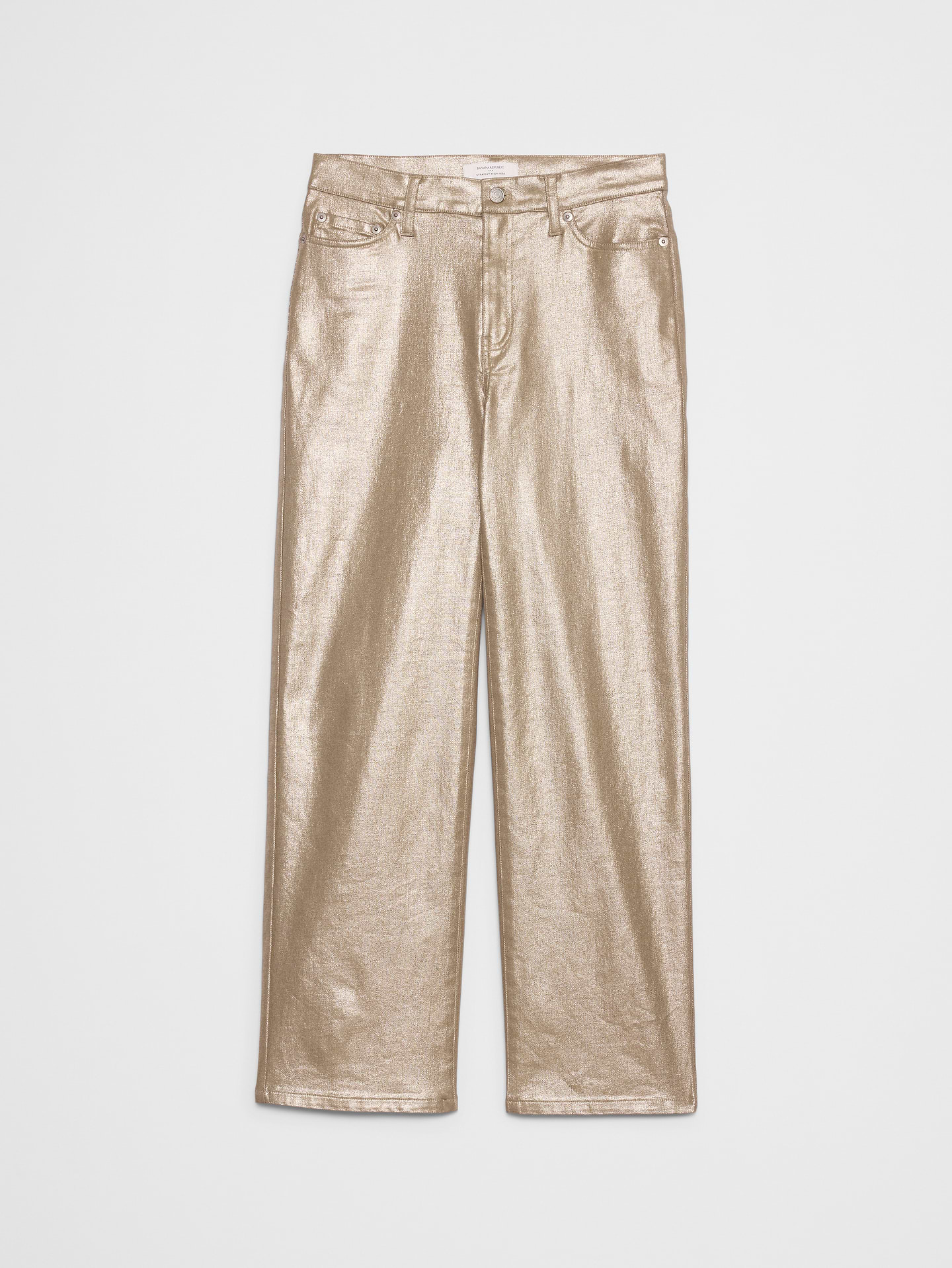 Image number 4 showing, Straight High-Rise Metallic Pant