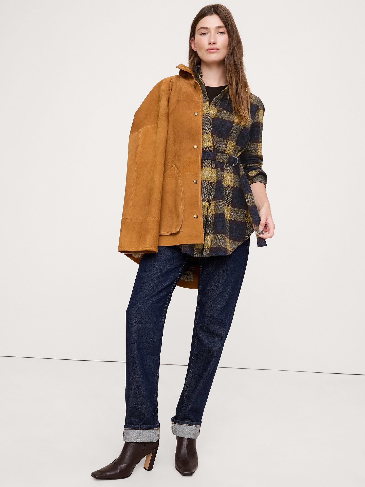 Image number 3 showing, Flannel Belted Tunic Shirt