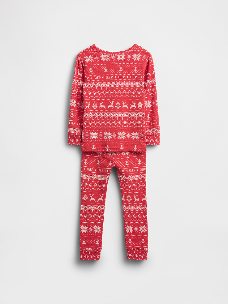 Image 2 of 7, Kids & Baby Organic Brushed Cotton Holiday PJ Set