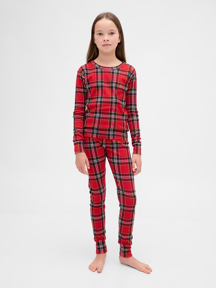 Image 5 of 7, Kids & Baby Organic Brushed Cotton Holiday PJ Set